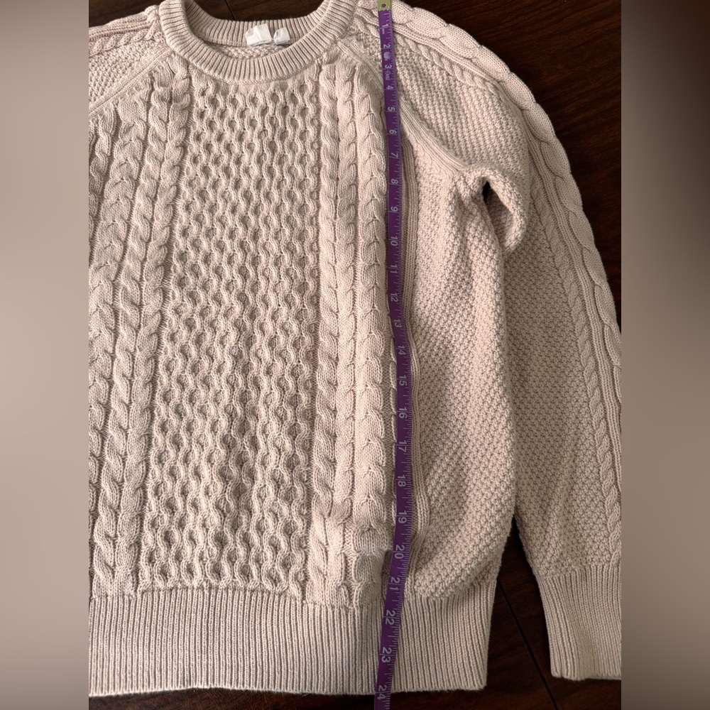GAP 100% Cotton Light Pink Cable Knit Sweater Size M - Picture 11 of 14